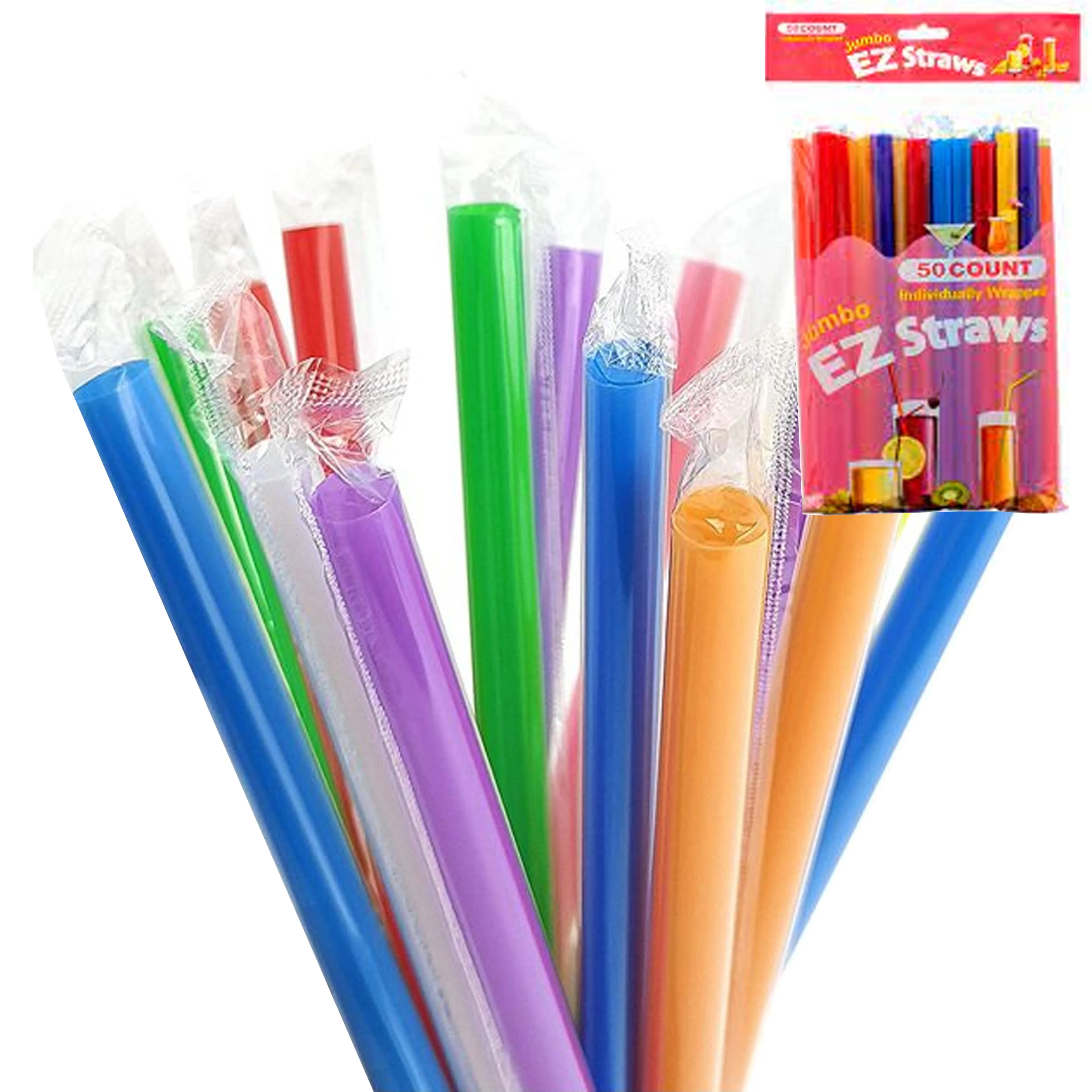 150 Milkshake Straws Jumbo Smoothie Drinking Party Neon Large Thick Straw Boba