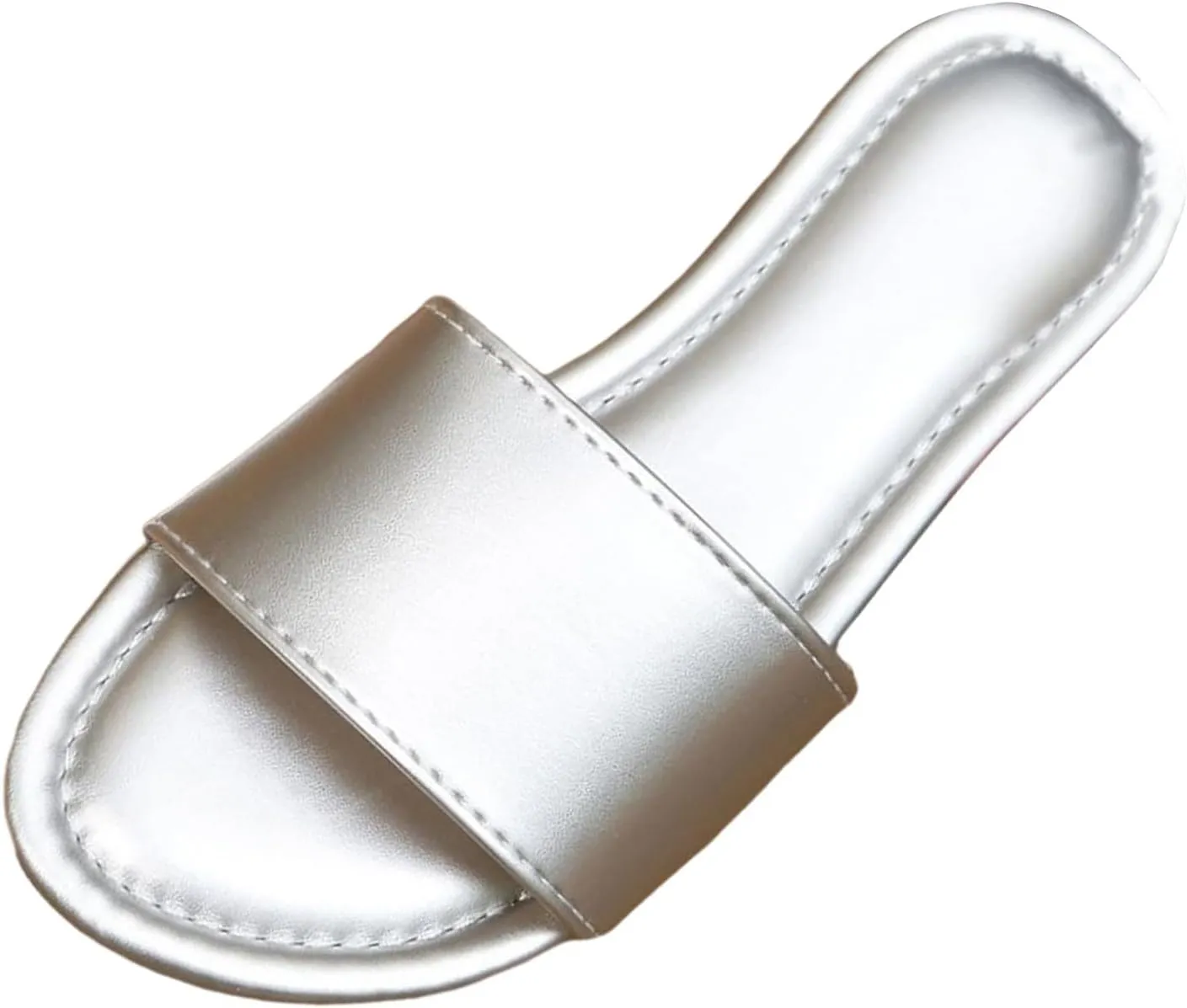 2025 Comfortable Women Flat Sandals Summer Slip-On Beach Vacation Casual Slippers Breathable Ladies Dress Slides Shoes Indoor Home Bathroom Shower Shoe Fashion Open Toe Soft Sole Walking Footwear