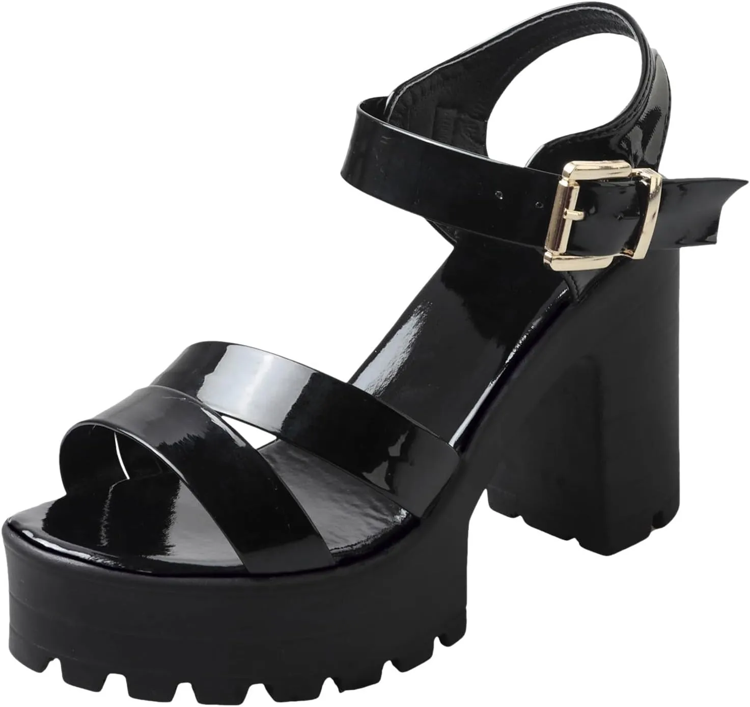 2025 Women Chunky Heels Sandals Comfortable Dance Party Wedge Heel Shoe with Adjustable Buckle Summer Breathable Non-Slip Open Toe Slides Fashion Sexy Ladies Dress Walking Footwear