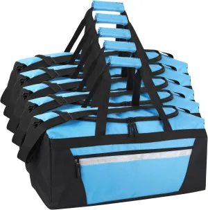 24 Pack Reflective Duffle Bags Bulk for Homeless Adults, Gym, Foster Kids Bulk Duffel Bags Wholesale (Light Blue Pack)