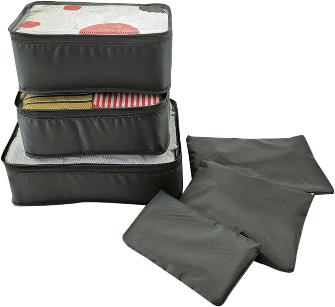 6 PCS Packing Cubes for Suitcases,Multi-functional Clothing Sorting Packages,Travel Carry On Luggage Organizers Storage Bags,Travel Packing Pouches (A)