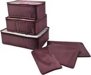 6 PCS Packing Cubes for Suitcases,Multi-functional Clothing Sorting Packages,Travel Carry On Luggage Organizers Storage Bags,Travel Packing Pouches (C)