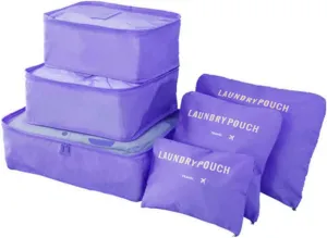 6 PCS Packing Cubes,Multi-functional Clothing Sorting Packages,Travel Carry On Luggage Organizers Storage Bags,Travel Packing Pouches, Purple