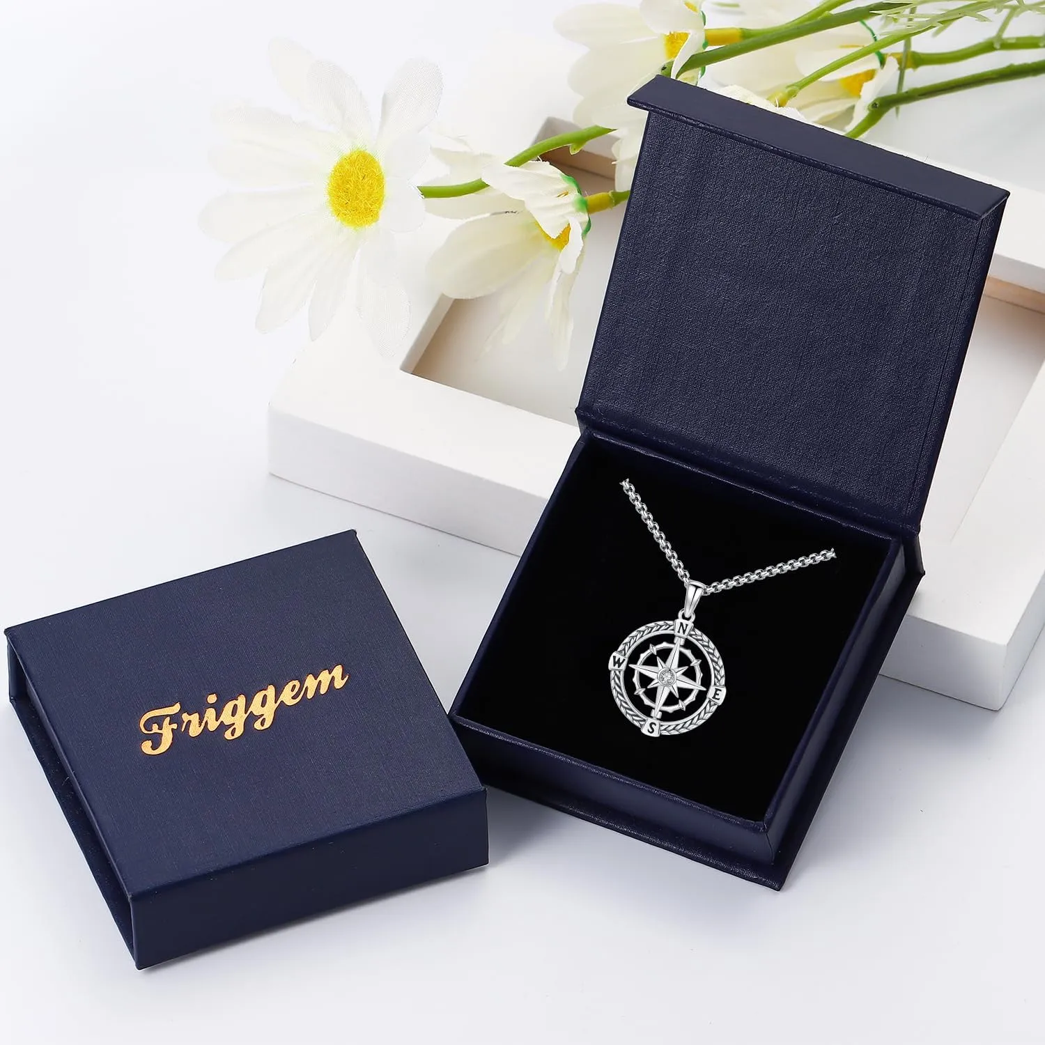 925 Sterling Silver Compass Necklace for Women Men Nautical Pendant Jewelry Gift for Adventurers Compass Jewelry