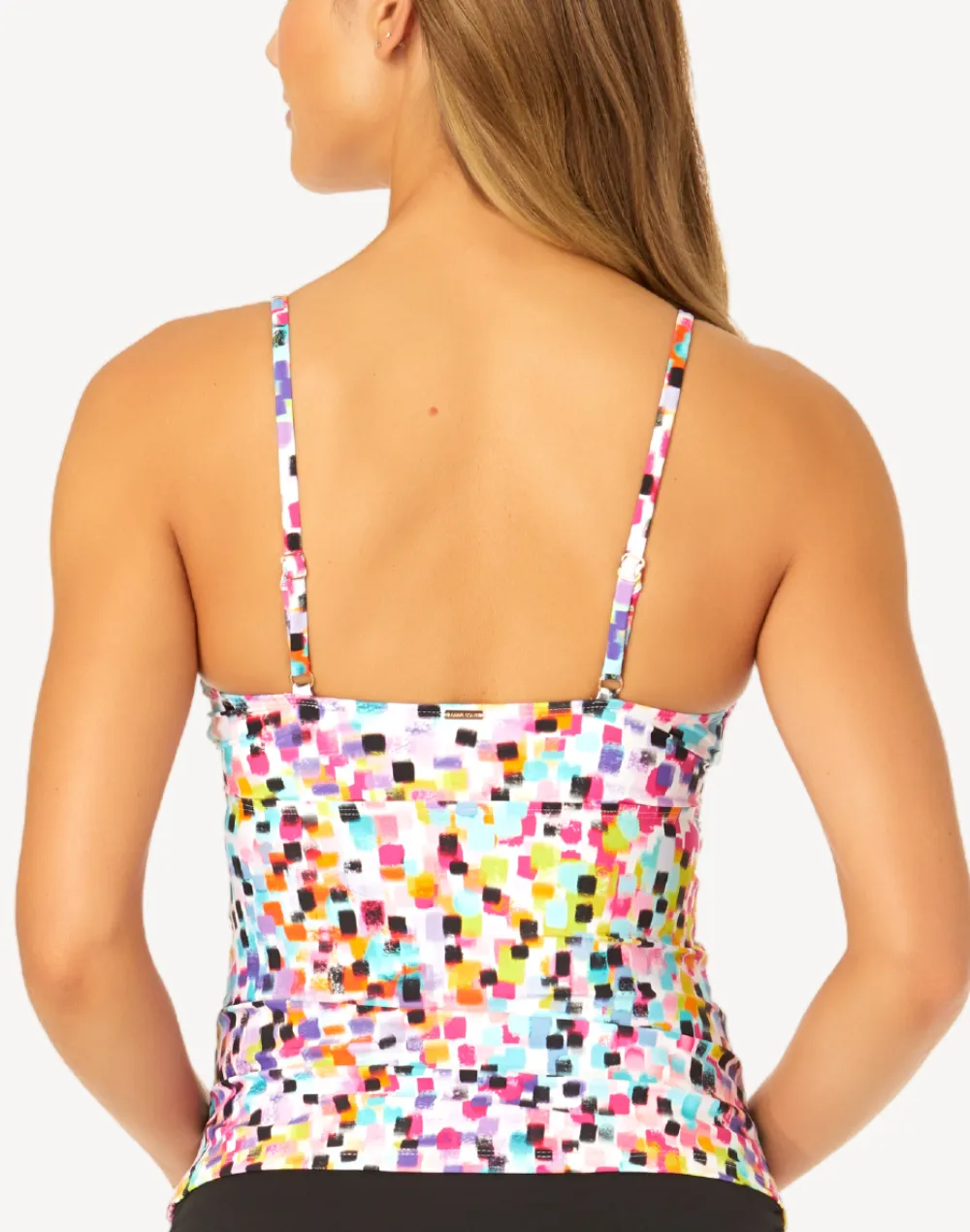Abstract Dot Drape D/DD Tankini Top