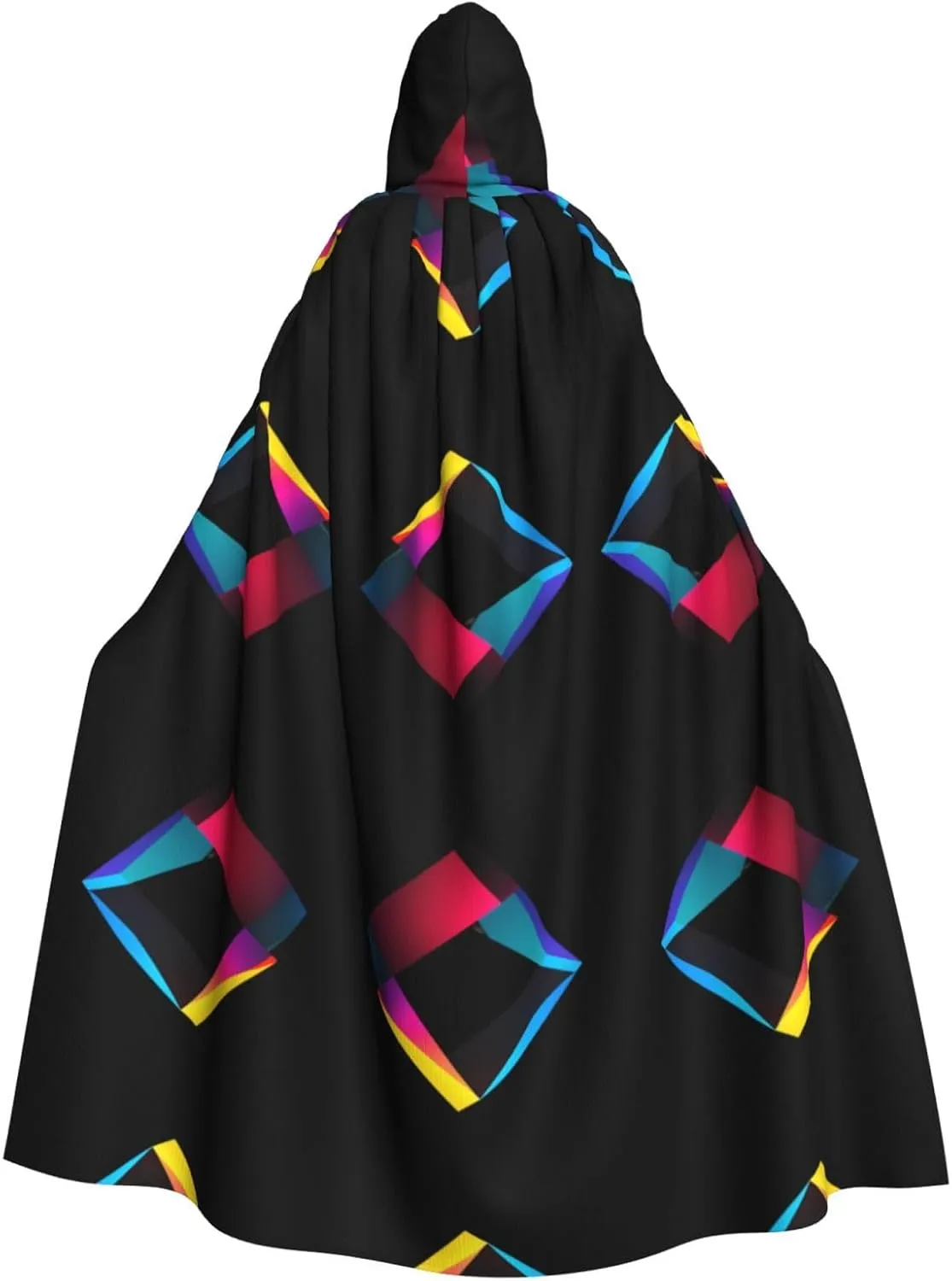 Abstract geometric figures Printing aldult Halloween Hooded Cloak for men and womenused for parties prom