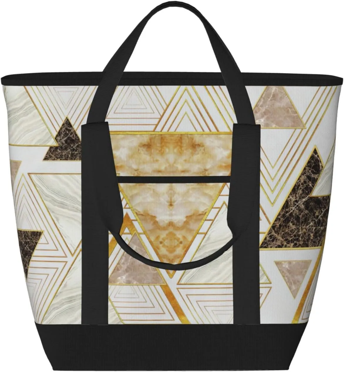 Abstract Geometric Pattern Print Tote Bag Adult Heavy Duty For Picnic Beach Camping Large Capacity Insulated Tote Bag