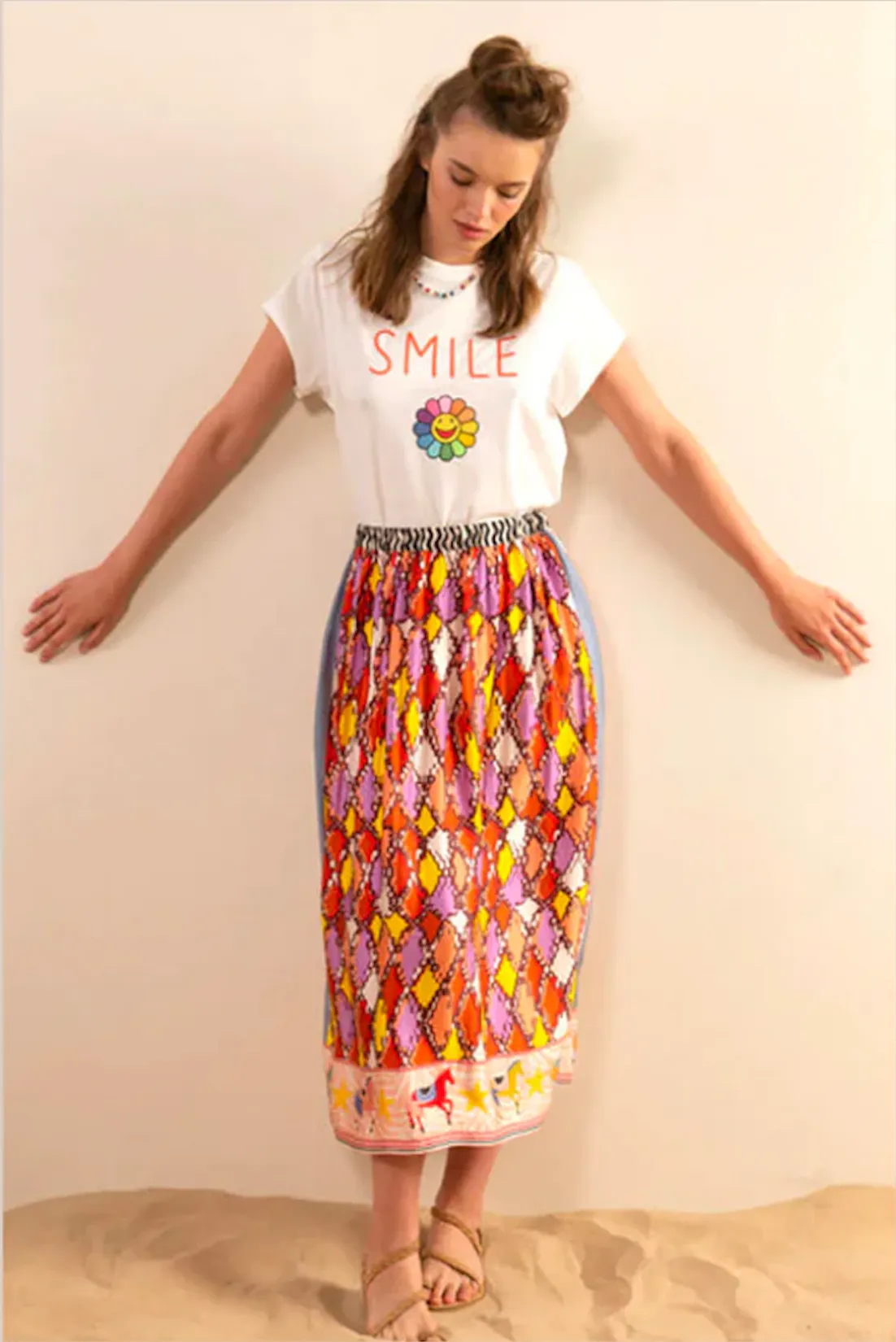 ALEXA PRINTED MIDI SKIRT IN HORSE