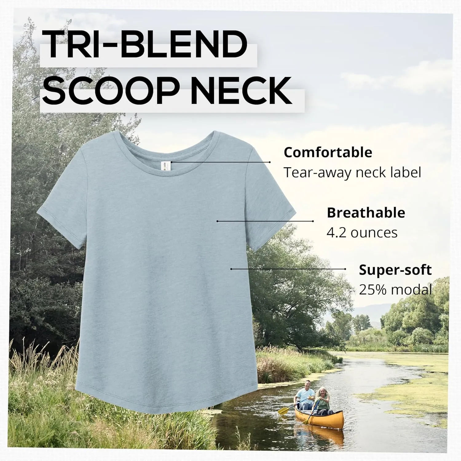 Allmade Women's Relaxed Tri-Blend Scoop Neck T-Shirt