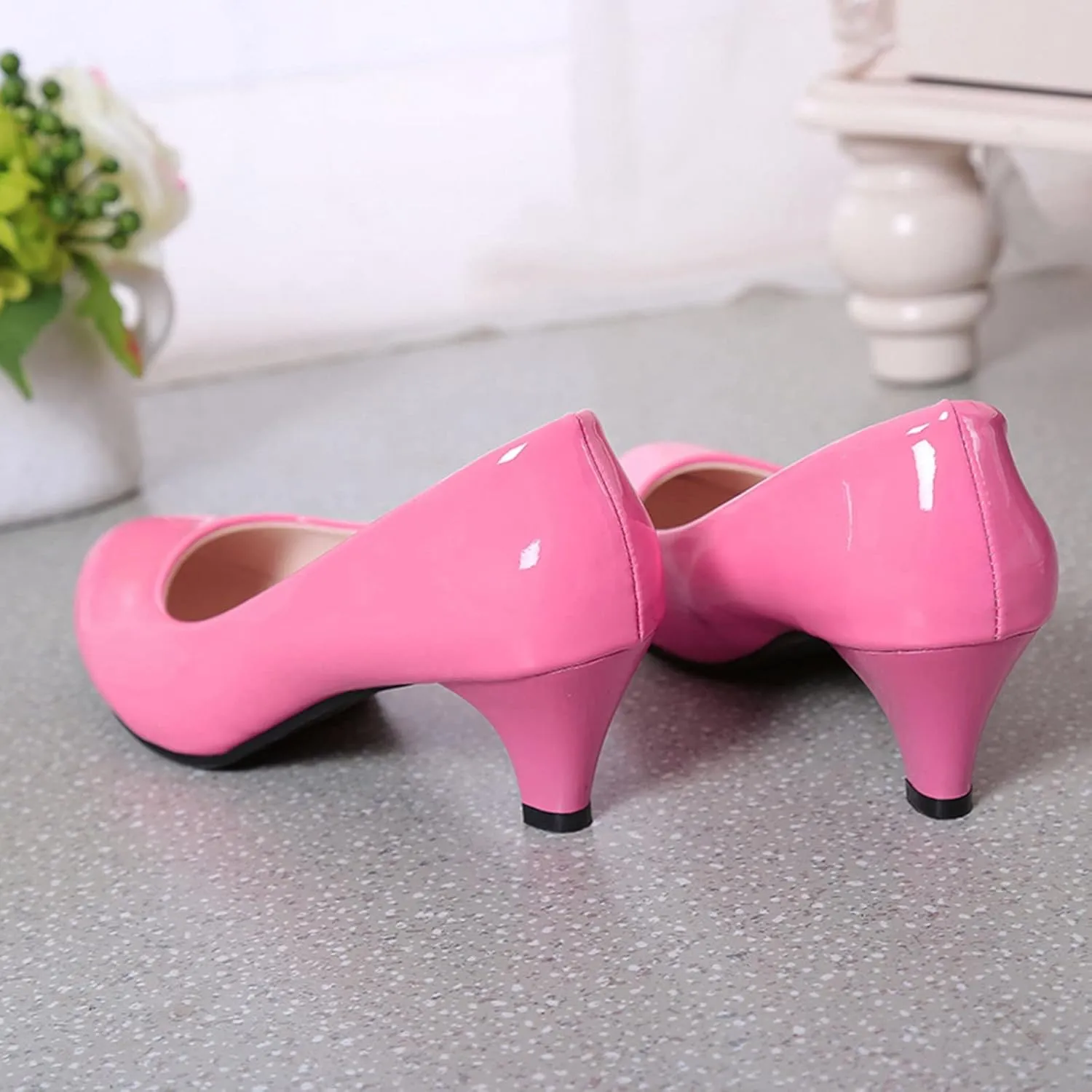 AMDBEL Flats Shoes Women Dressy Comfortable Women Pointed Toe Single Shoes Suede Flock Casual Buckle Strap Loafers Shoes