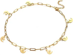 Anklet for Men, Womens Anklets Jewelry Chain with Star Stainless Steel Body Chain Jewelry for Women