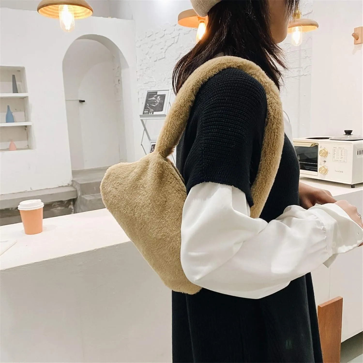 Anti Theft Crossbody Bags for Women Retro Studded Crossbody Bags Small Shoulder Purses Trendy Clutch Saddle Bag(Khaki)