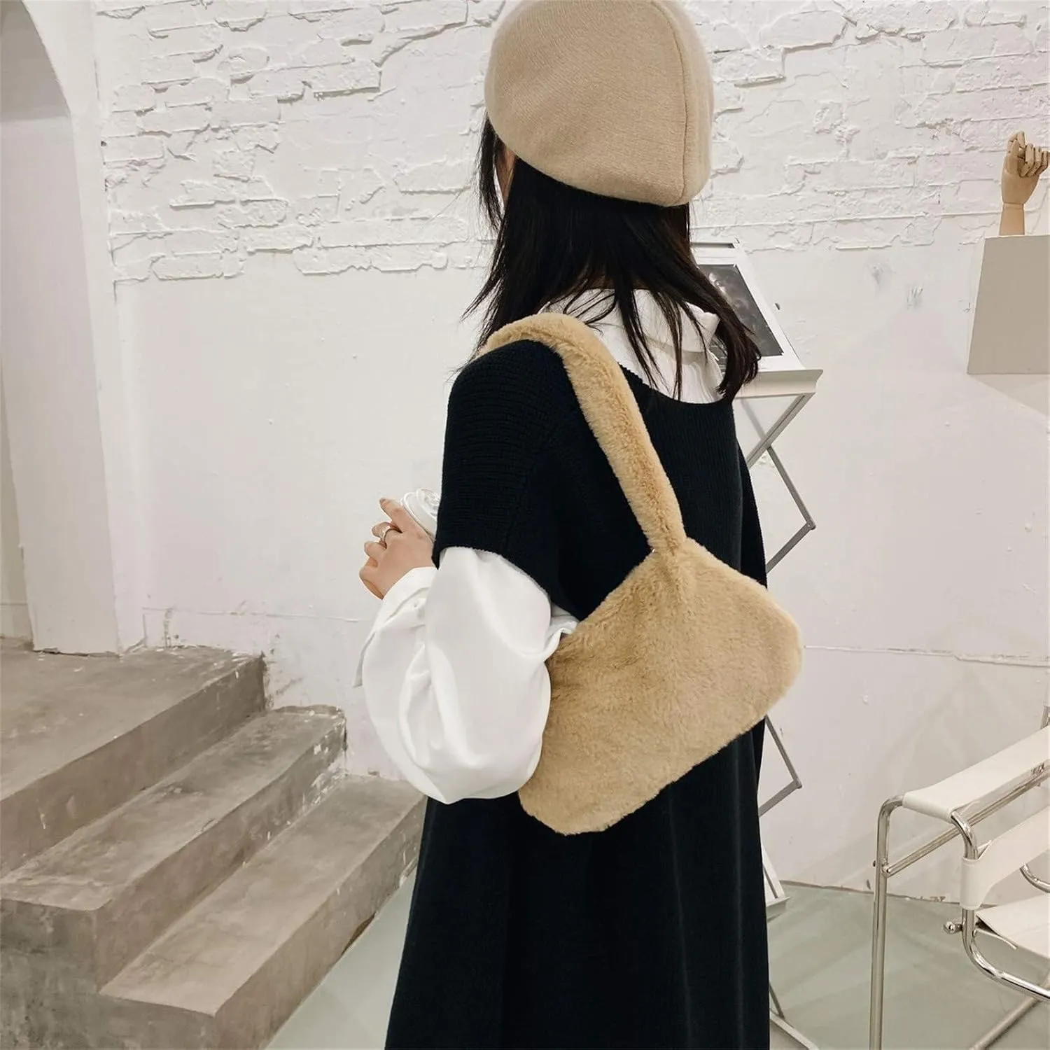 Anti Theft Crossbody Bags for Women Retro Studded Crossbody Bags Small Shoulder Purses Trendy Clutch Saddle Bag(Khaki)