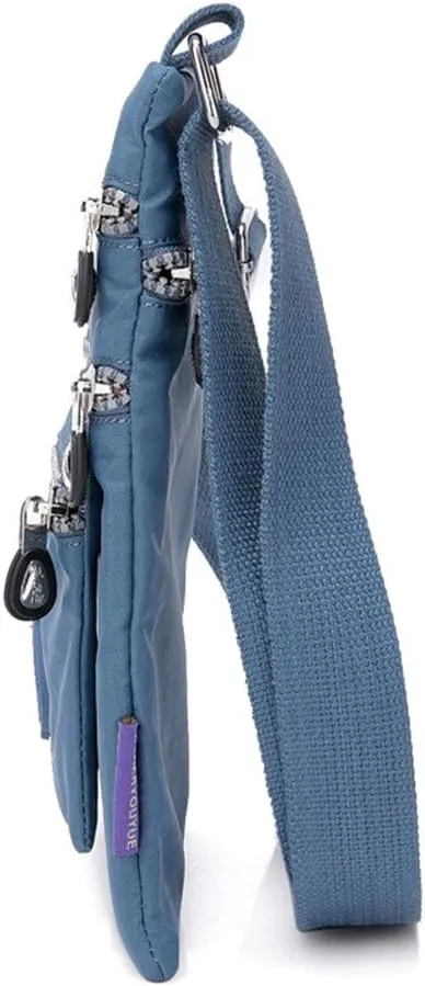 Anti Theft Crossbody Bags for Women Waterproof Nylon Crossbody Bags for Woman Trendy Temperament Clutch Purse(Light blue)