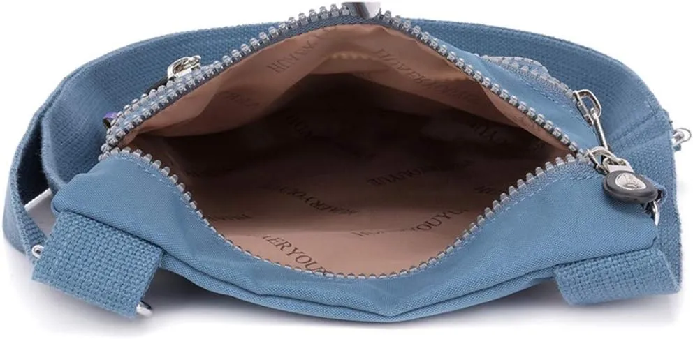 Anti Theft Crossbody Bags for Women Waterproof Nylon Crossbody Bags for Woman Trendy Temperament Clutch Purse(Light blue)