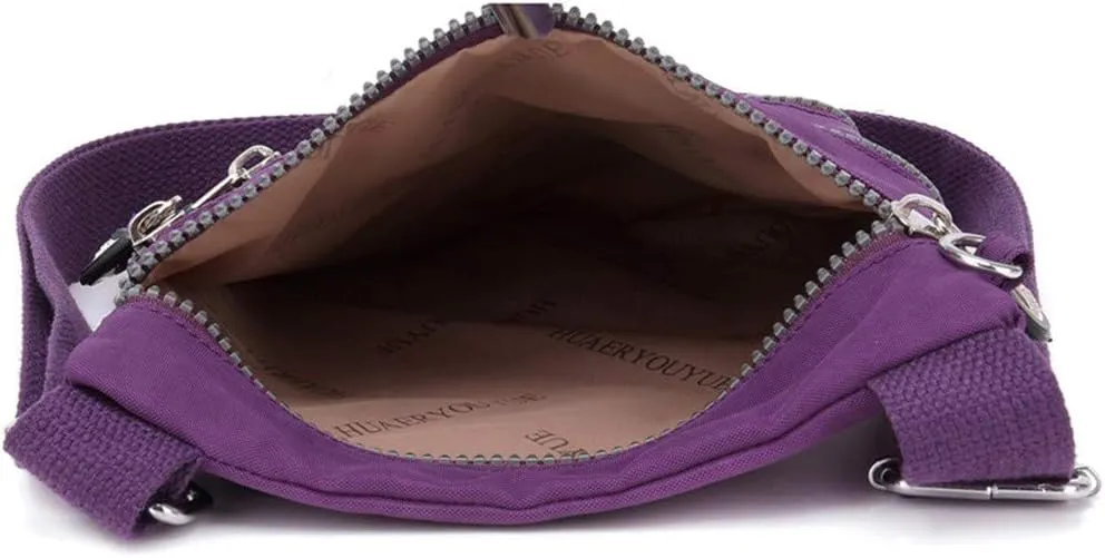 Anti Theft Crossbody Bags for Women Waterproof Nylon Crossbody Bags for Woman Trendy Temperament Clutch Purse(Purple)