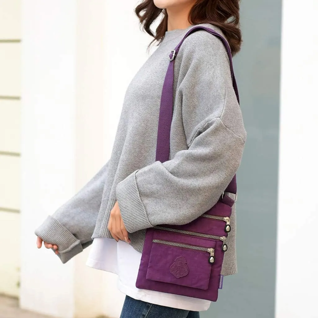 Anti Theft Crossbody Bags for Women Waterproof Nylon Crossbody Bags for Woman Trendy Temperament Clutch Purse(Purple)