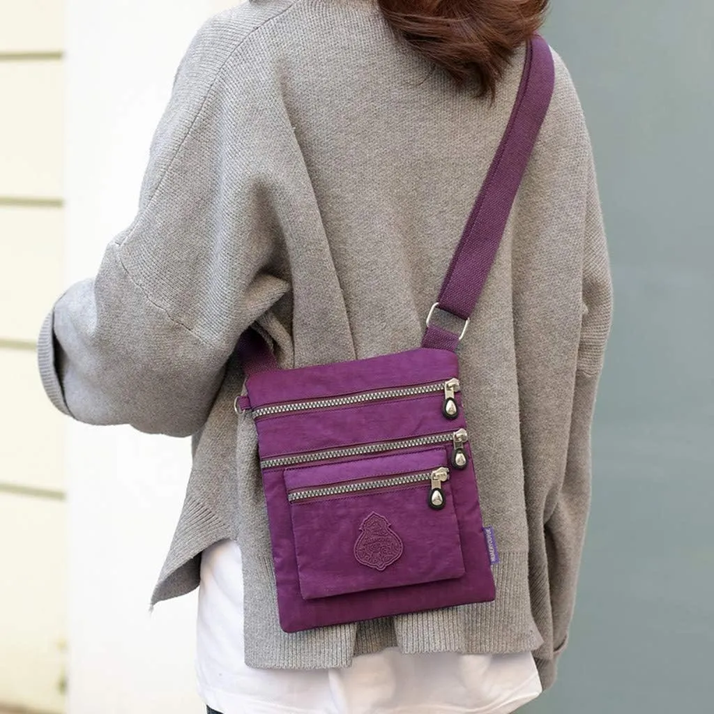 Anti Theft Crossbody Bags for Women Waterproof Nylon Crossbody Bags for Woman Trendy Temperament Clutch Purse(Purple)
