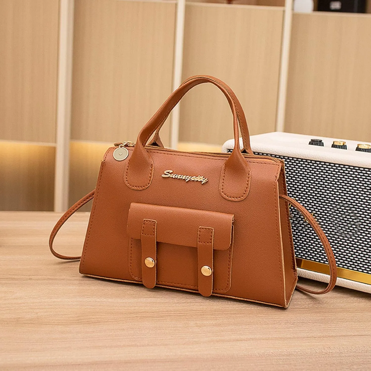 Anti Theft Shoulder Bags for Woman Crossbody Purses and Handbags Lightweight Pocketbook Trendy Clutch Saddle Bag(Brown)