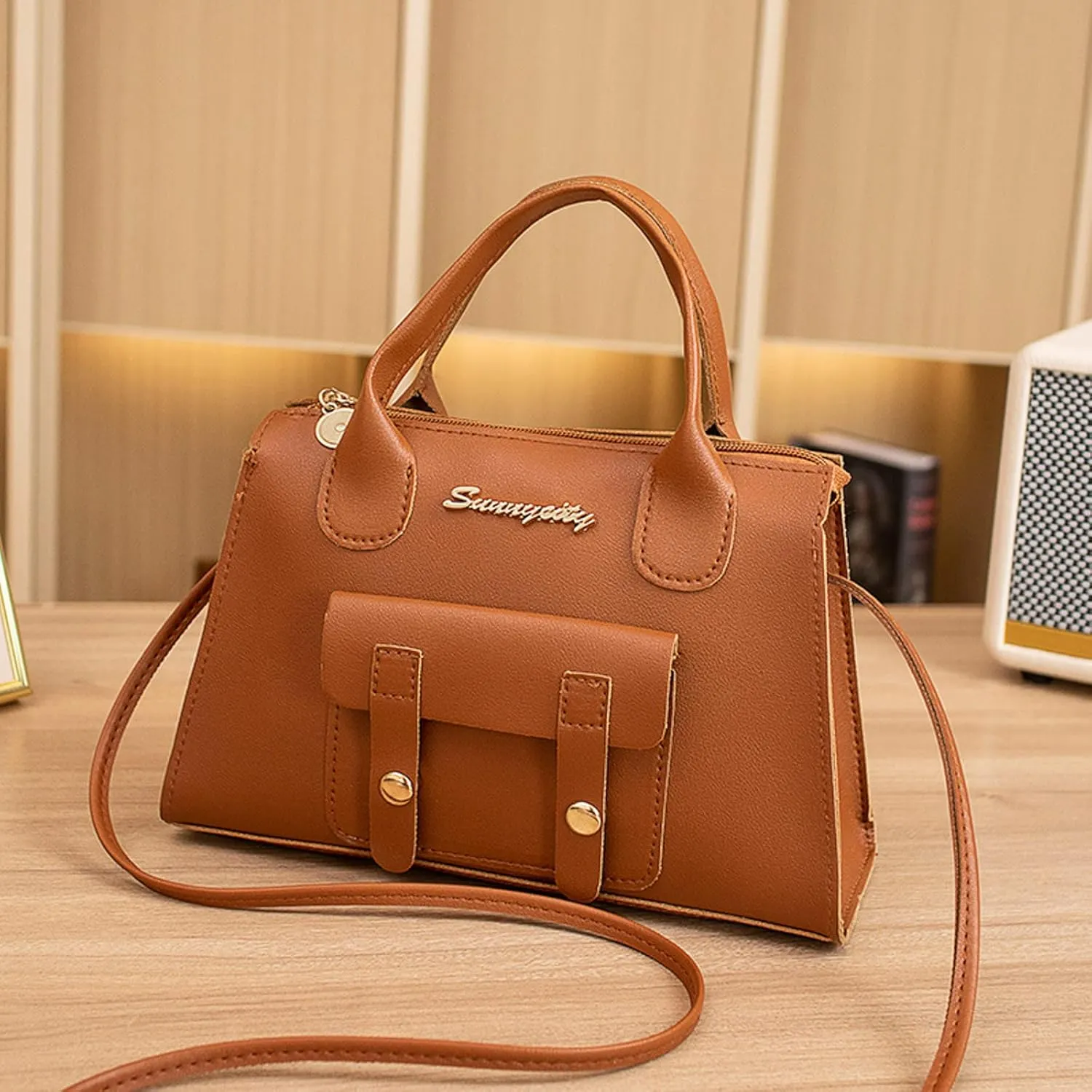 Anti Theft Shoulder Bags for Woman Crossbody Purses and Handbags Lightweight Pocketbook Trendy Clutch Saddle Bag(Brown)