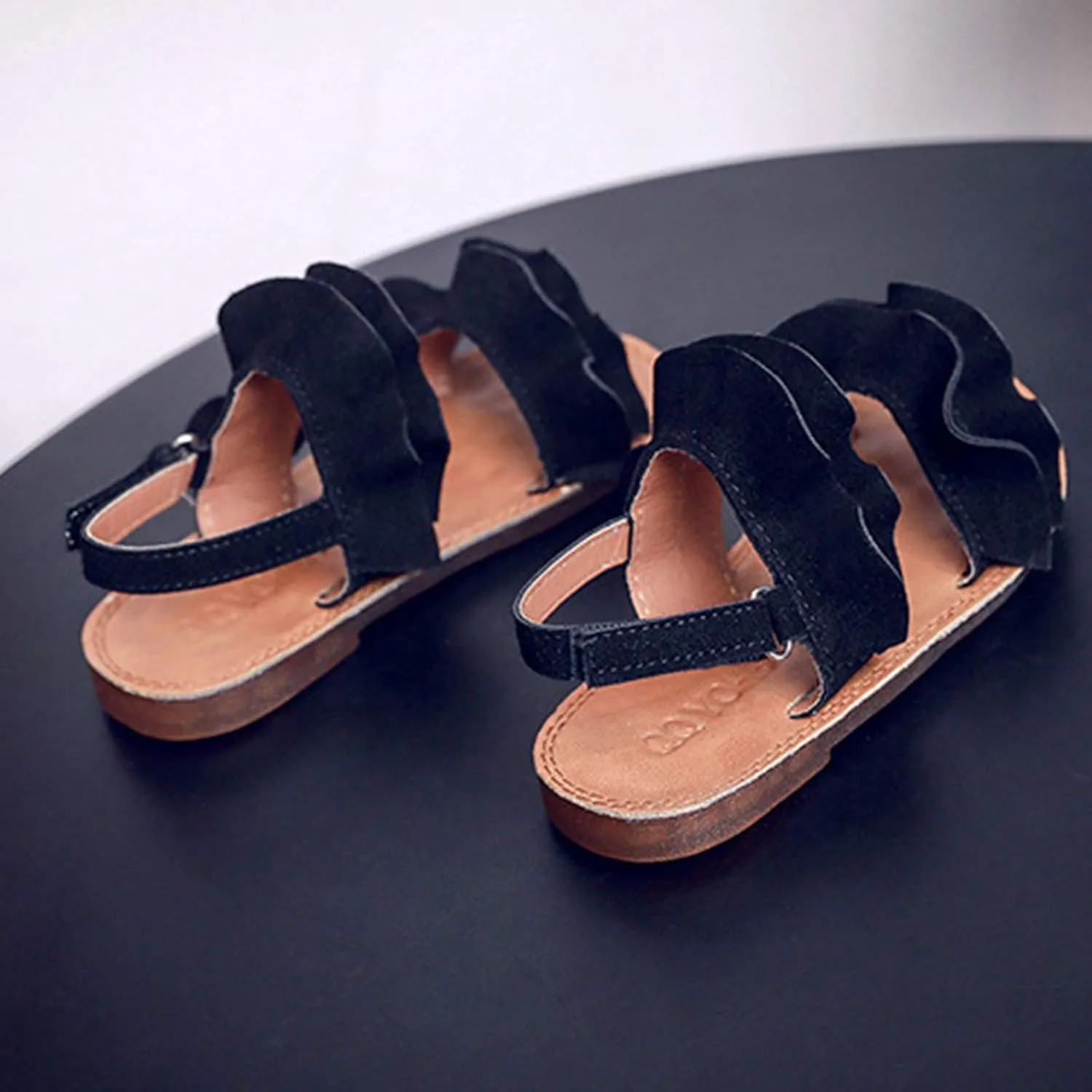 Baby Ruffle Non-Slip Girls Toddler Kids Sandals Sandals Shoes Cross Rubber Baby Shoes Kids Dress Toddler Size 6 Sandals