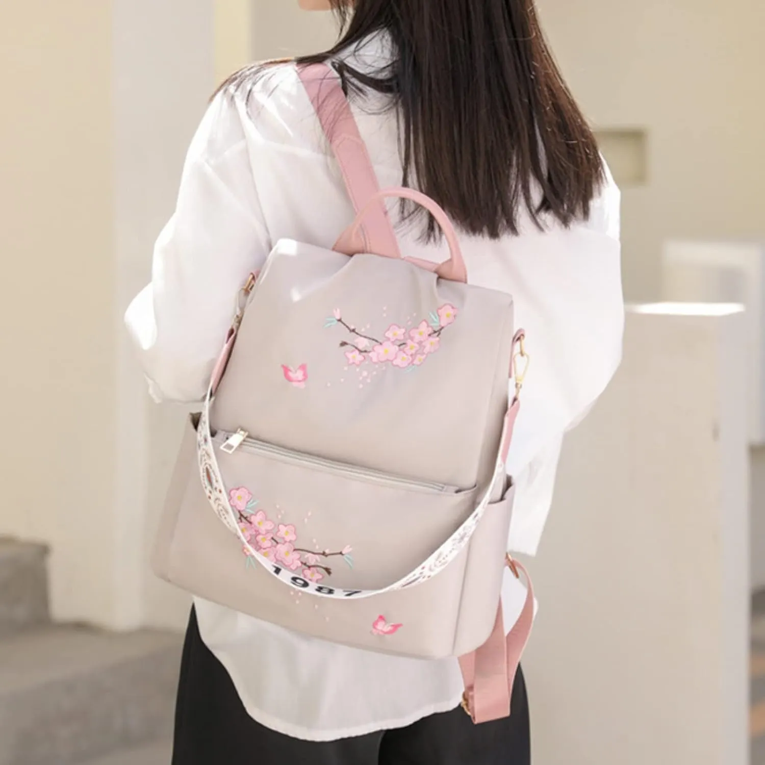 Backpack Purse for Women Medium Size Transparent Practical Large Capacity Zipper Backpacks Mini Purses for Women