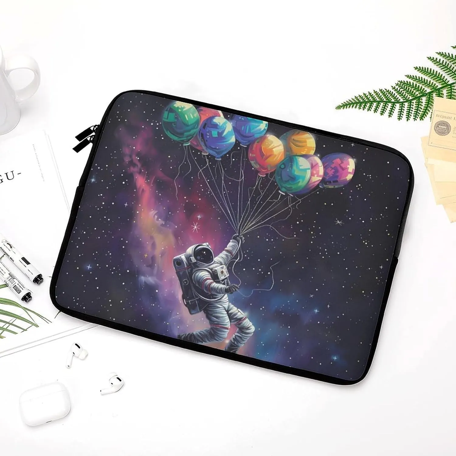 Balloon Astronaut Laptop Sleeve Case Protective Computer Bag Carrying Briefcase for Men Women