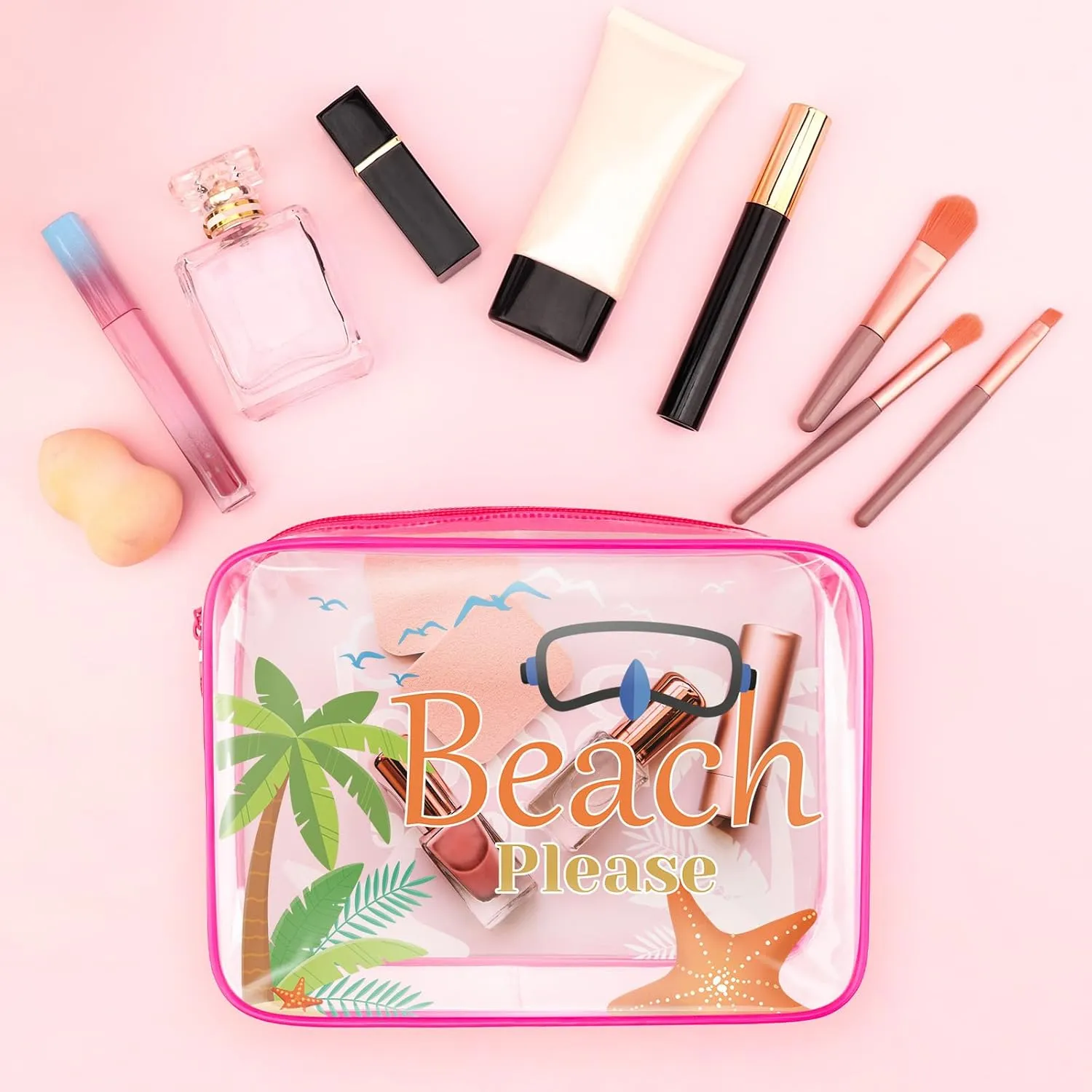 Beach Gifts for Women Makeup Bag Beach Lover Gifts Cosmetic Bag Funny Vacation Gift Summer Beach Themed Gifts for Besties Birthday Graduation Gift Christmas for Beach Lover Travel Toiletry Pouch