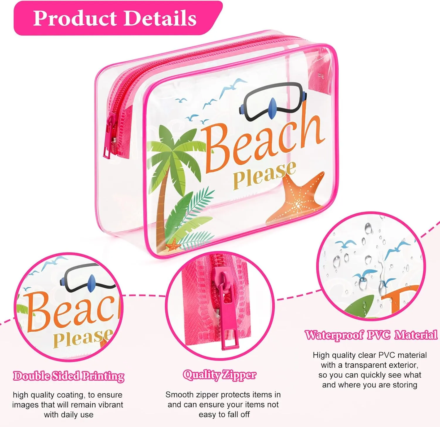 Beach Gifts for Women Makeup Bag Beach Lover Gifts Cosmetic Bag Funny Vacation Gift Summer Beach Themed Gifts for Besties Birthday Graduation Gift Christmas for Beach Lover Travel Toiletry Pouch