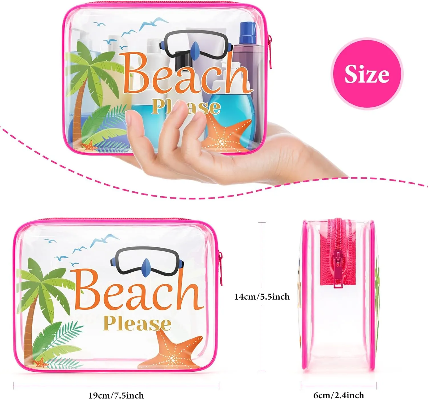 Beach Gifts for Women Makeup Bag Beach Lover Gifts Cosmetic Bag Funny Vacation Gift Summer Beach Themed Gifts for Besties Birthday Graduation Gift Christmas for Beach Lover Travel Toiletry Pouch