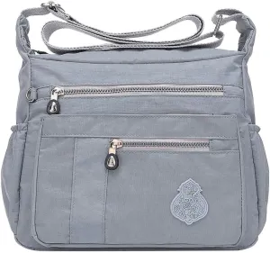 Beach Purses for Women Vacation Lightweight Quilted Fabric Handbags for Women Beach Bag Water Proof Sandproof(Grey)