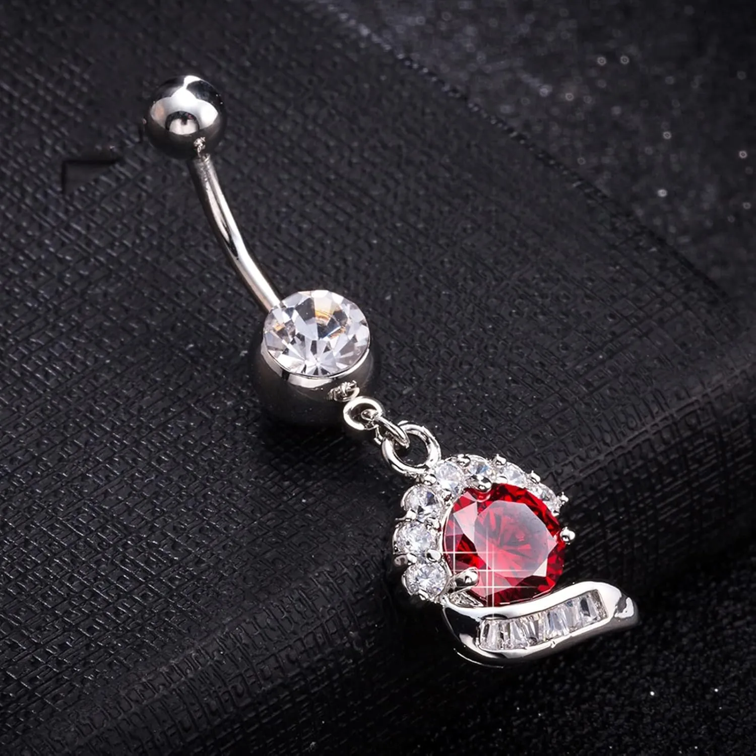 Belly Button Ring, Stainless Steel Snail Cubic Zirconia Body Piercing Jewelry, Piercing Body Jewelry for Women