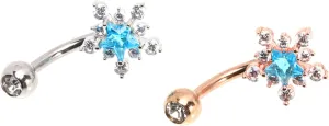 BESPORTBLE Belly Button Ring Jewelry Pcs Fashion Navel Piercing Jewelry Blue Zirconia Body Piercing Stainless Steel