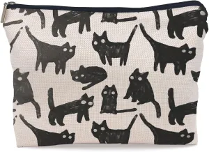 Black Cat Makeup Bag Cosmetic Bags for Women, Black Cat Gifts for Women, Cat Gifts for Cat Lovers, Black Cat Small Makeup Cosmetic Bag for Purse