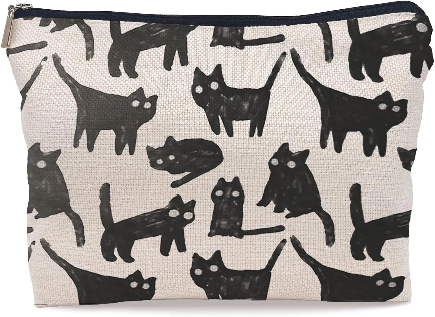 Black Cat Makeup Bag Cosmetic Bags for Women, Black Cat Gifts for Women, Cat Gifts for Cat Lovers, Black Cat Small Makeup Cosmetic Bag for Purse