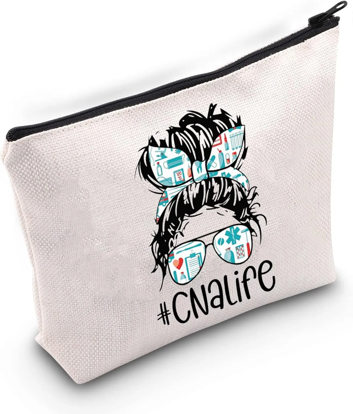 BLUPARK CNA Gift Zipper Bag Certified Nursing Assistant Gifts CNA Graduation Gift CNA Life Makeup Bag Nursing Cosmetic Bag (CNA life)