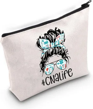 BLUPARK CNA Gift Zipper Bag Certified Nursing Assistant Gifts CNA Graduation Gift CNA Life Makeup Bag Nursing Cosmetic Bag (CNA life)