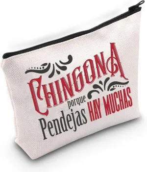 BLUPARK Funny Chingona Porque Pendejas Hay Muchas Cosmetic Bag Chingona Gift Mexicana Latina Makeup Bag Funny Spanish Gift Mexican Bag (CB, Chingona Hay Mucha)