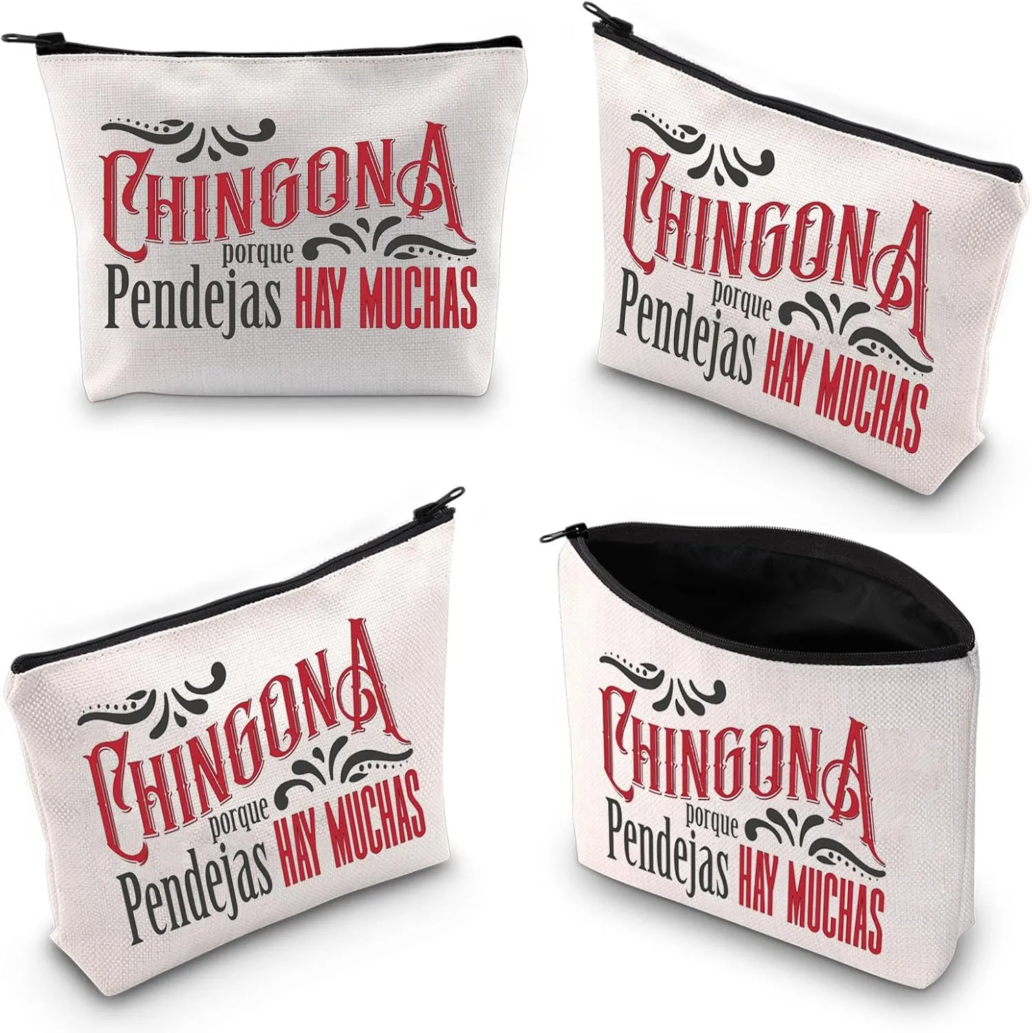 BLUPARK Funny Chingona Porque Pendejas Hay Muchas Cosmetic Bag Chingona Gift Mexicana Latina Makeup Bag Funny Spanish Gift Mexican Bag (CB, Chingona Hay Mucha)