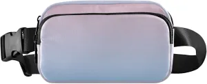 Blush Pink Light Sky Blue Gradient Fanny Packs Women Waterproof Hip Bag Belt Pouch Cute Travel Waist Bag