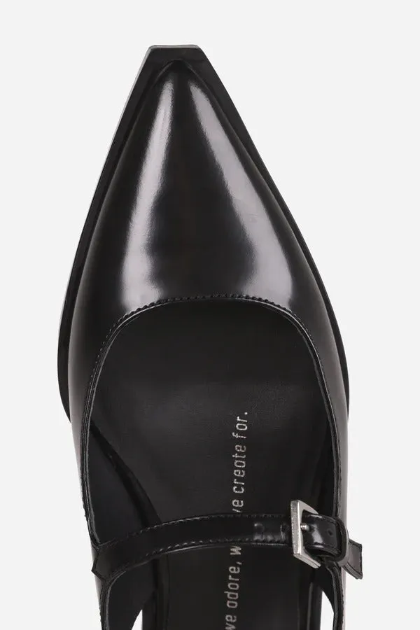 BRONX Black Slingback Shoe