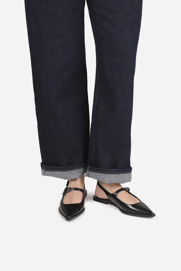 BRONX Black Slingback Shoe