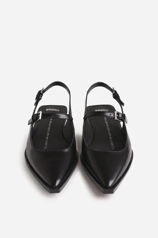 BRONX Black Slingback Shoe
