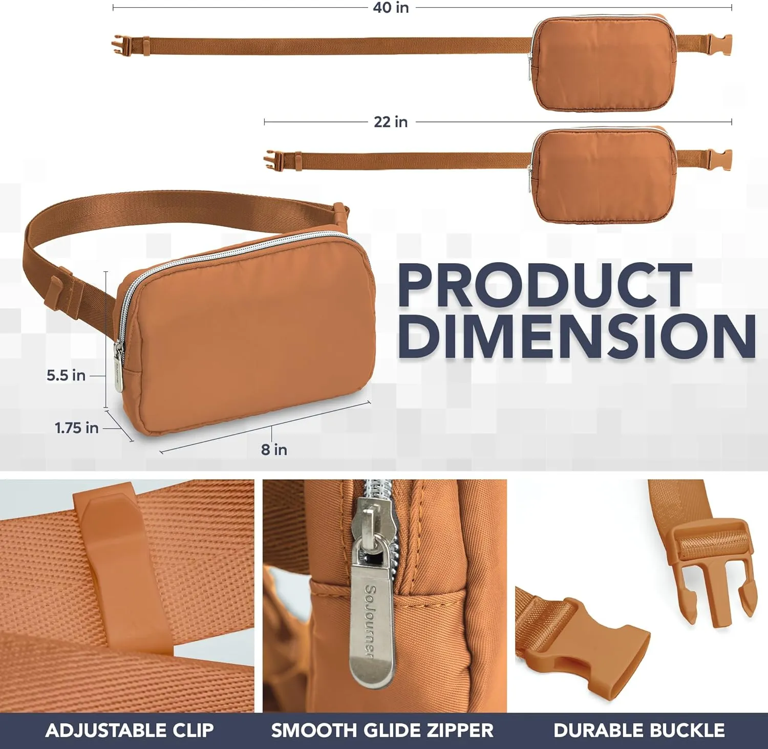 Brown Crossbody Belt Bag for Women  Stylish Fanny Pack, Functional and Fashion Waist Packs for Travel, Festivals, and Everyday Use