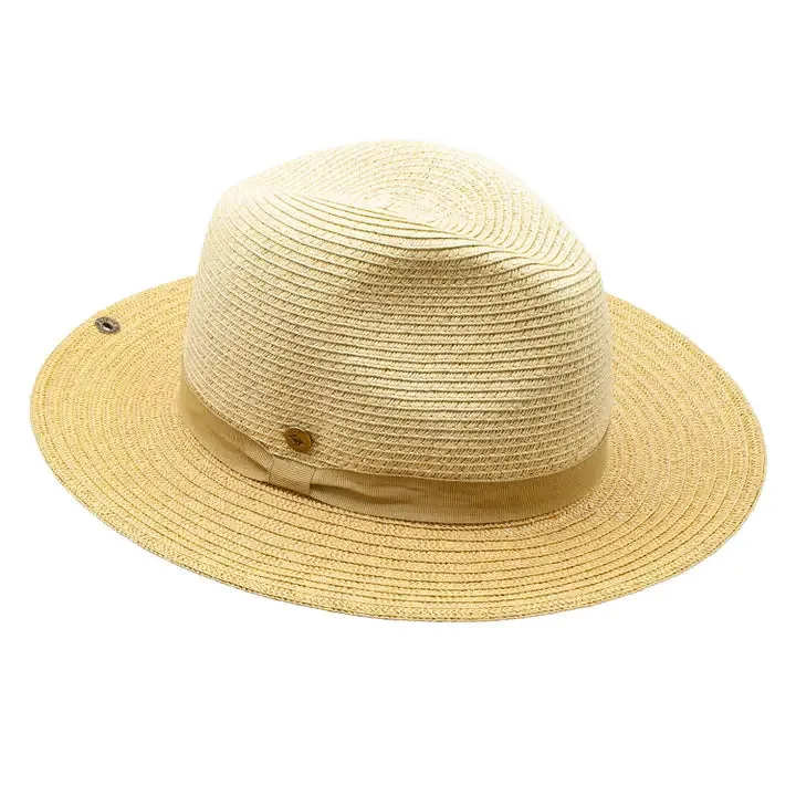 Bruce Toyo Straw Tan Ribbon Band Beach Resort Hat