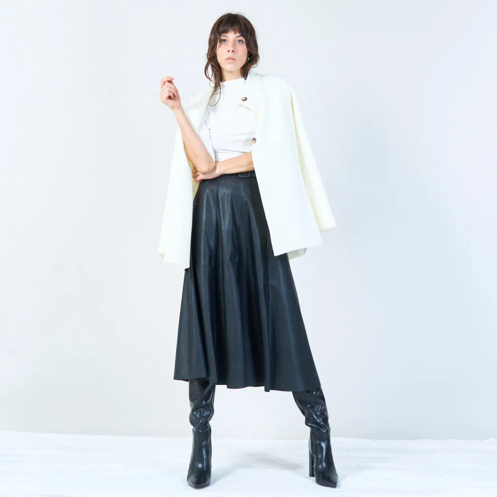 Button-up cozy knit coat with textured finish wholesale