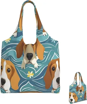 Canvas Tote Bag Reusable Grocery Bags Lightweight Handbag blue and white Tote Bag for Shopping Cloth Bags