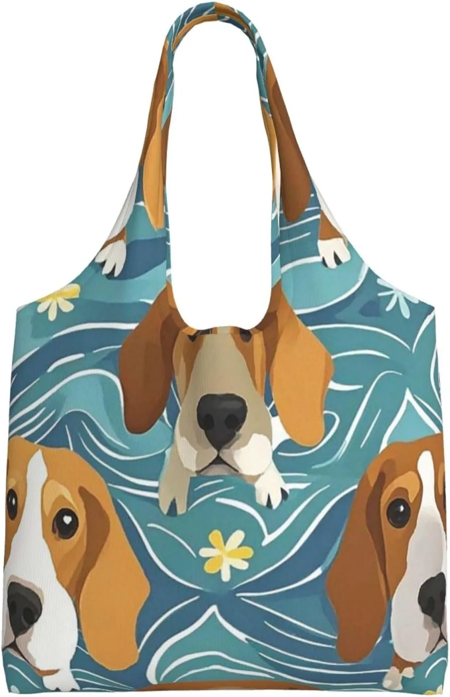 Canvas Tote Bag Reusable Grocery Bags Lightweight Handbag blue and white Tote Bag for Shopping Cloth Bags