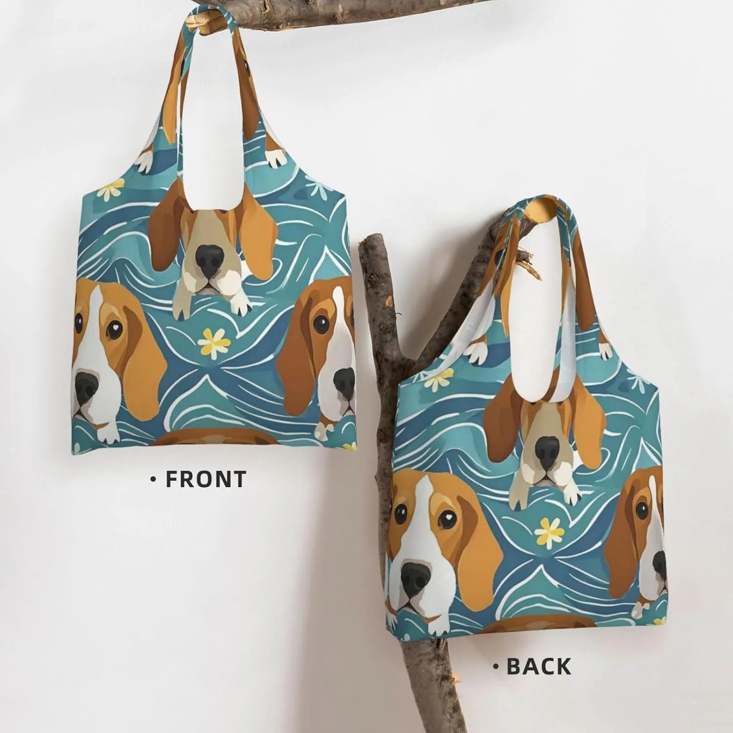 Canvas Tote Bag Reusable Grocery Bags Lightweight Handbag blue and white Tote Bag for Shopping Cloth Bags