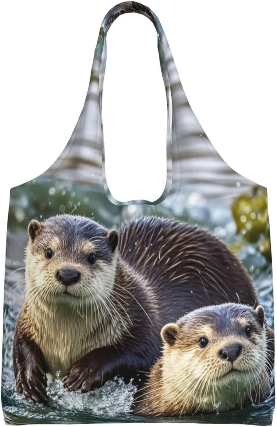 Canvas Tote Bag Reusable Grocery Bags Lightweight Handbag Teal Glitter Tote Bag for Shopping Cloth Bags